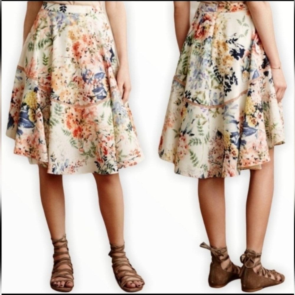 ANTHROPOLOGIE - floral midi skirt - Picture 5 of 8